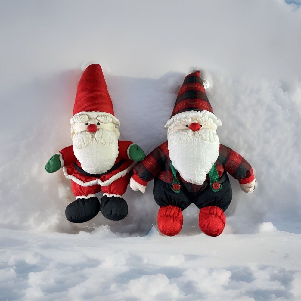 Vintage Santa Plush Dolls Stuffed Toy Dayton Hudson Christmas Decor Holiday 70s